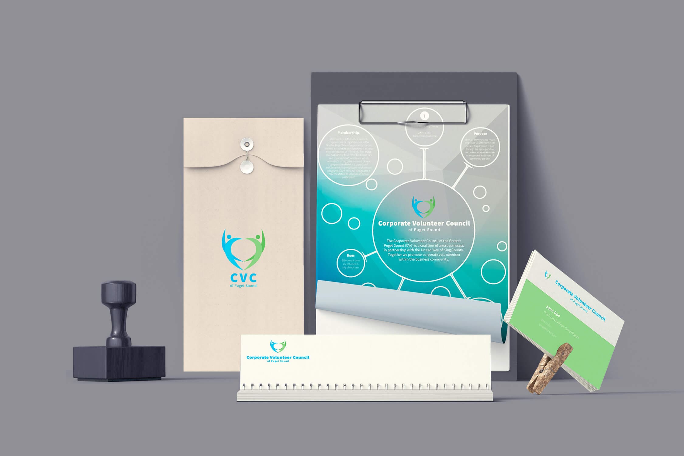 Corporate-Volunteer-Council-of-Puget-Sound-Branding-Identity Corporate Volunteer Council of Puget Sound Branding Identity Collateral
