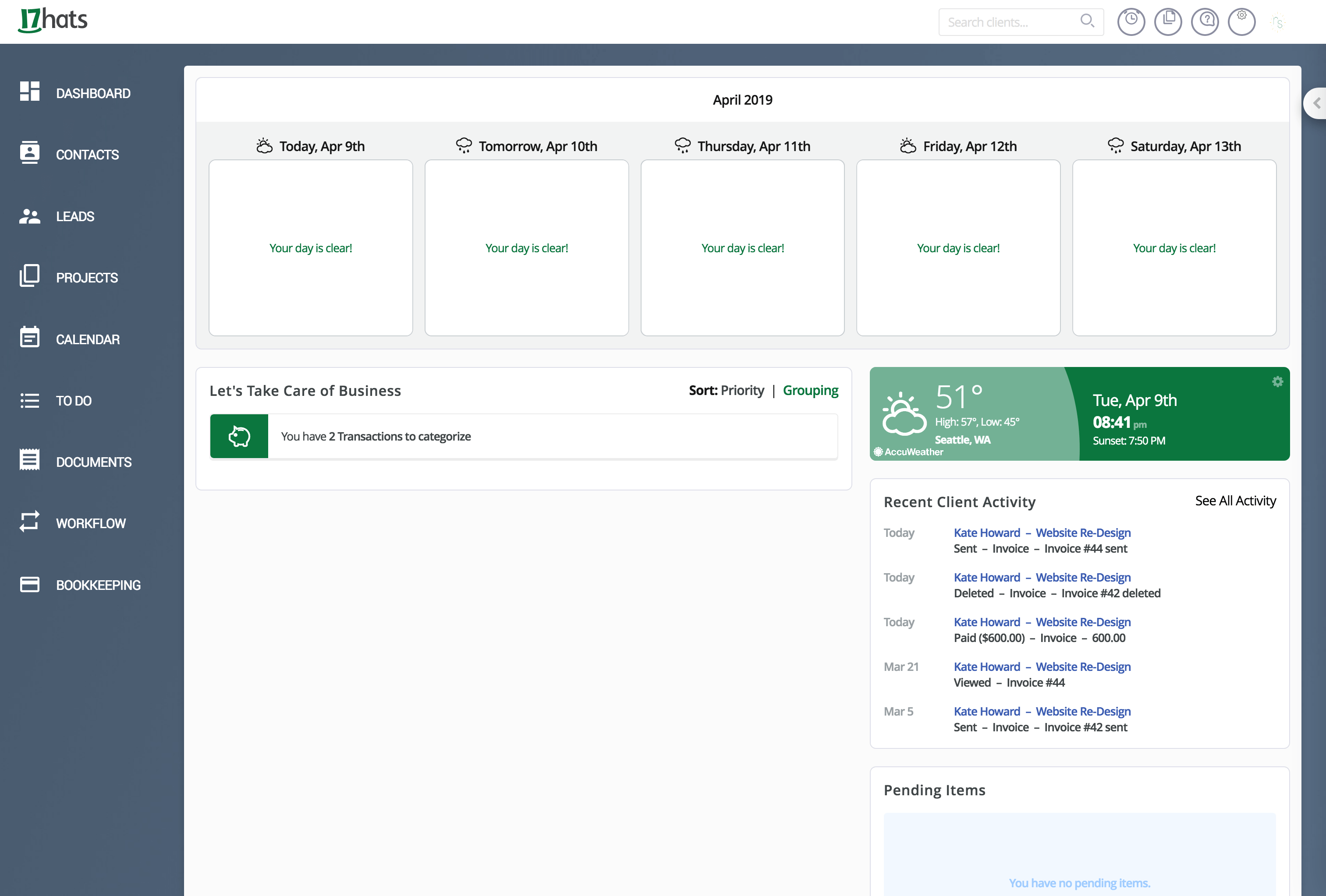 Tools I Use To Run A Design Business 17hats Dashboard