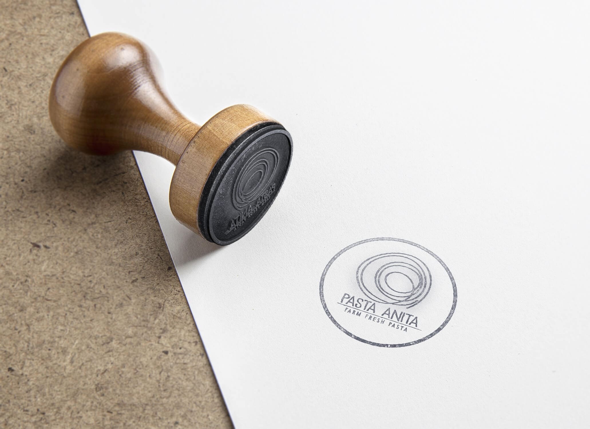 Pasta-Anita-Identity-Logo-Stamp-on-Paper NS Design Pasta Anita Identity Logo Stamp on Paper
