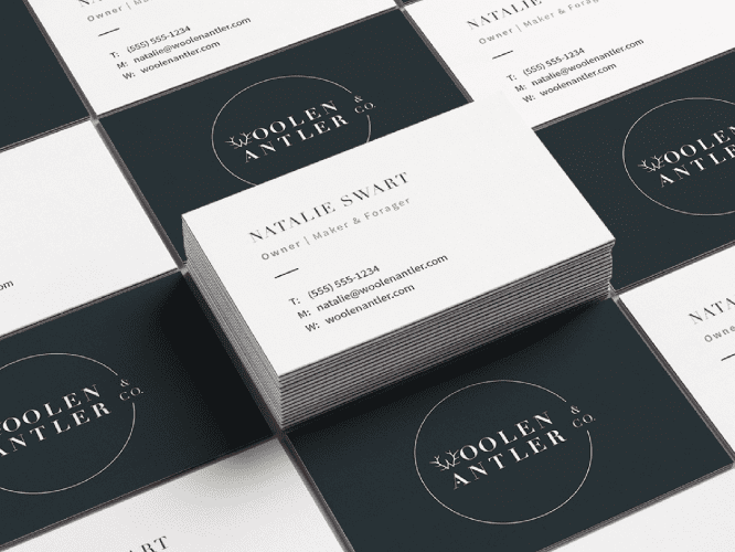Woolen-Antler-Brand-Business-Cards
